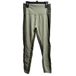 Wilo the Label Ribbed Green‎ Color Block Leggings, size Medium EUC